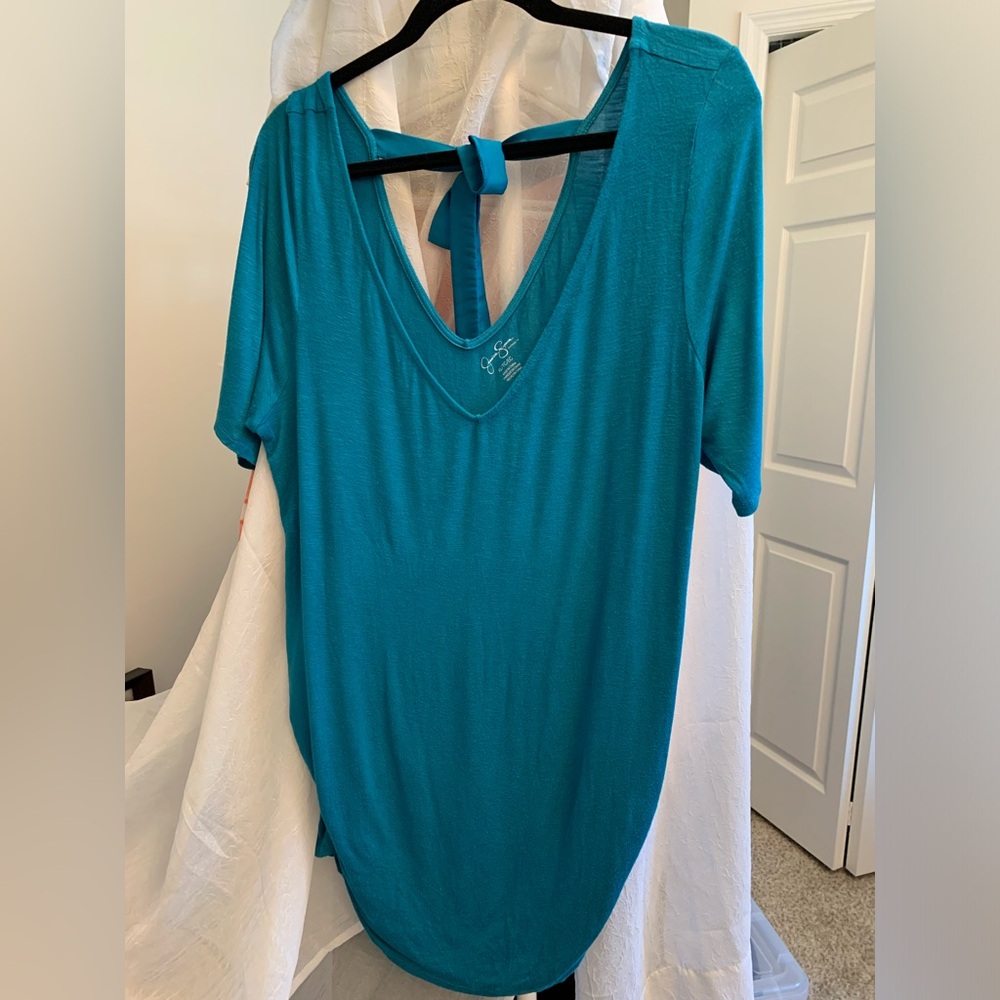 Jessica Simpson Maternity Teal Top, XL